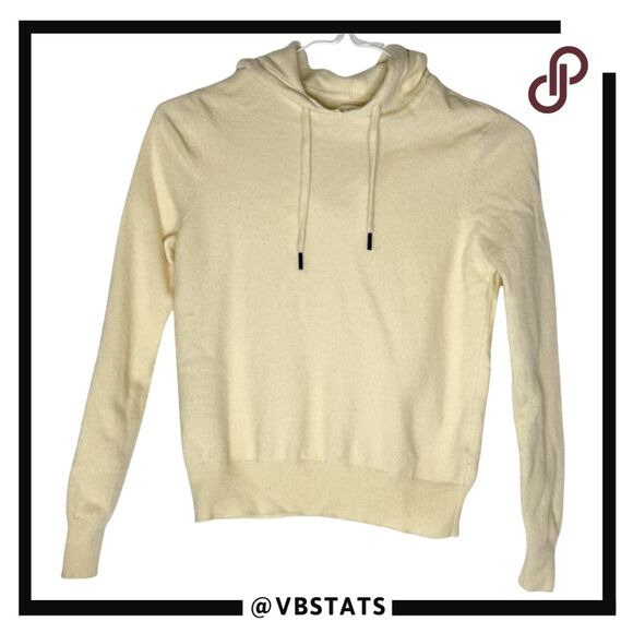 Billy Reid Women's Merino Wool Cashmere Pullover Hoodie Sweater Ivory Size XS - Picture 1 of 6
